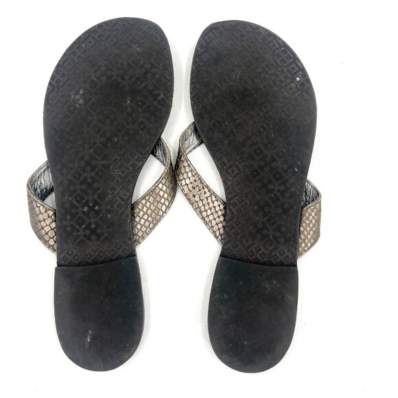 Tory Burch Thora Gray Leather Flat Thong Sandals Women's 9 M - Picture 5 of 5